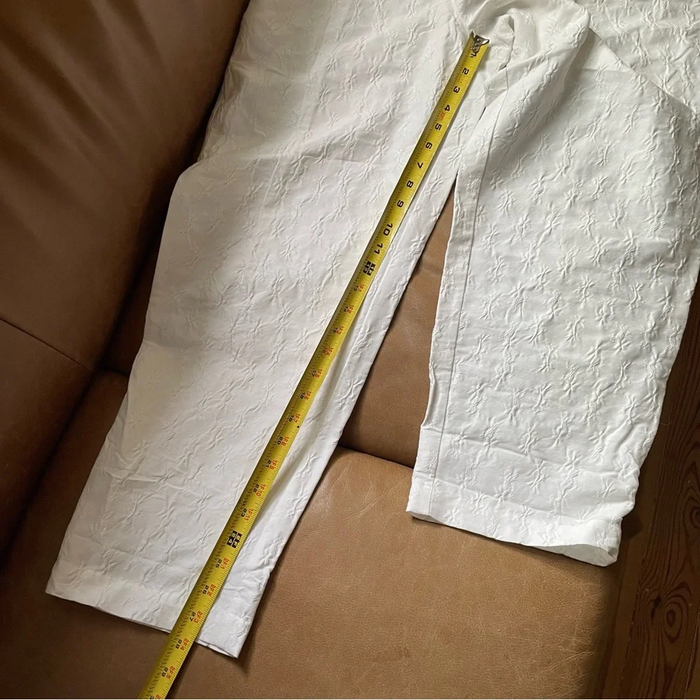 NWT Anthropologie Stella Nova Jill pants textured jacquard trouser barrel leg - Picture 11 of 11